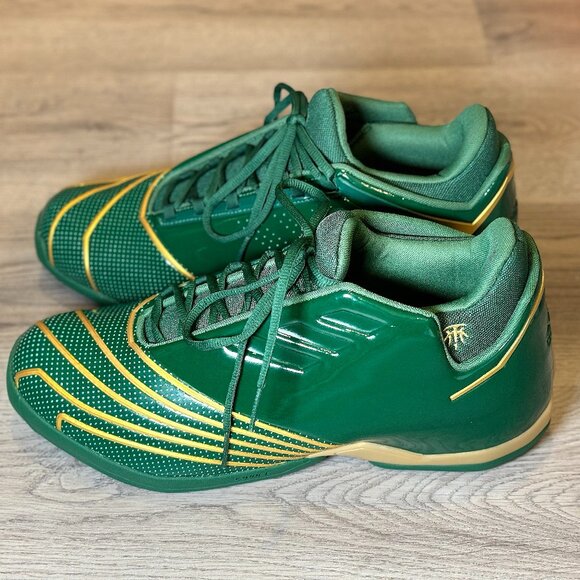NEW Size 13.5 - Adidas T-MAC 2 Restomod SVSM Basketball Shoes Green Gold FY9931 - Picture 1 of 7